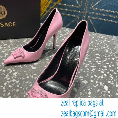 Versace Heel 9.5cm La Medusa Pumps Patent Pink 2023