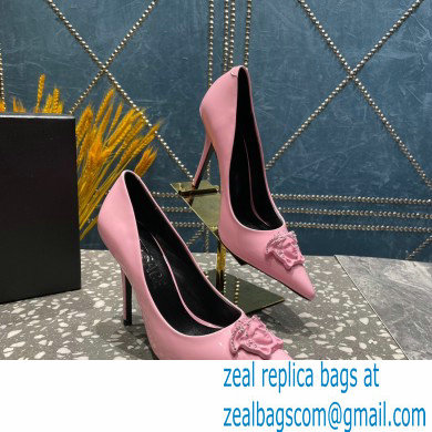 Versace Heel 9.5cm La Medusa Pumps Patent Pink 2023 - Click Image to Close