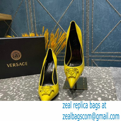 Versace Heel 9.5cm La Medusa Pumps Patent Yellow 2023