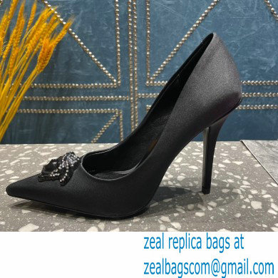 Versace Heel 9.5cm La Medusa Pumps Satin Black 2023