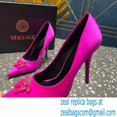 Versace Heel 9.5cm La Medusa Pumps Satin Fuchsia 2023