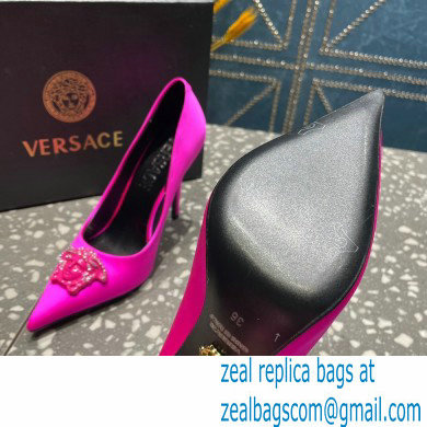 Versace Heel 9.5cm La Medusa Pumps Satin Fuchsia 2023
