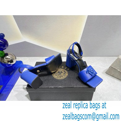 Versace Heel 9cm La Medusa Leather Sandals Blue 2023