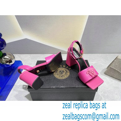 Versace Heel 9cm La Medusa Leather Sandals Fuchsia 2023