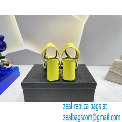Versace Heel 9cm La Medusa Leather Sandals Yellow 2023 - Click Image to Close