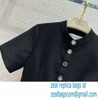 dior Black Wool and Silk Short Flared Dress 2023