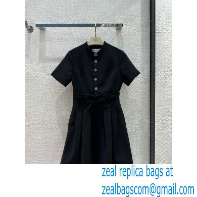 dior Black Wool and Silk Short Flared Dress 2023 - Click Image to Close