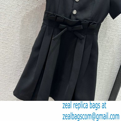 dior Black Wool and Silk Short Flared Dress 2023 - Click Image to Close