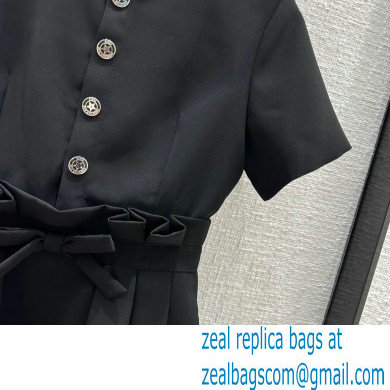 dior Black Wool and Silk Short Flared Dress 2023