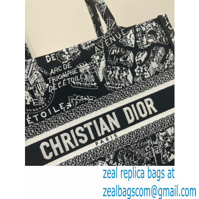 dior Black and White Plan de Paris Embroidery small book tote bag 2023