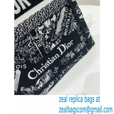 dior Black and White Plan de Paris Embroidery small book tote bag 2023 - Click Image to Close