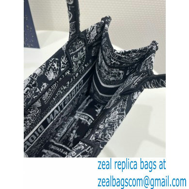 dior Black and White Plan de Paris Embroidery small book tote bag 2023 - Click Image to Close