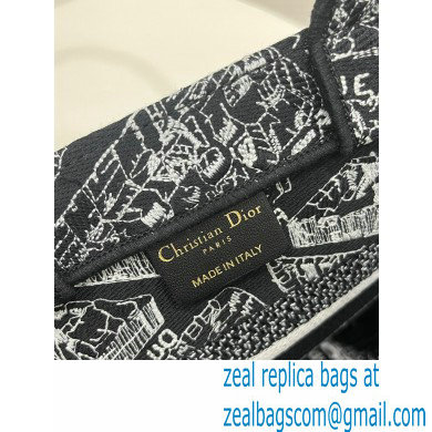 dior Black and White Plan de Paris Embroidery small book tote bag 2023 - Click Image to Close