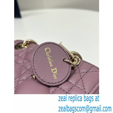 dior Micro Lady D-Joy Bag in Peony Pink Cannage Lambskin 2023