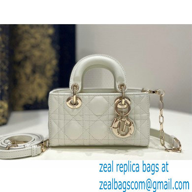 dior Micro Lady D-Joy Bag in white Cannage Lambskin 2023