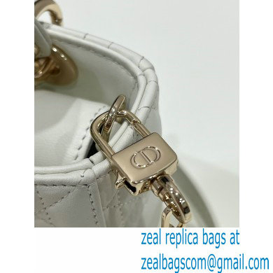 dior Micro Lady D-Joy Bag in white Cannage Lambskin 2023