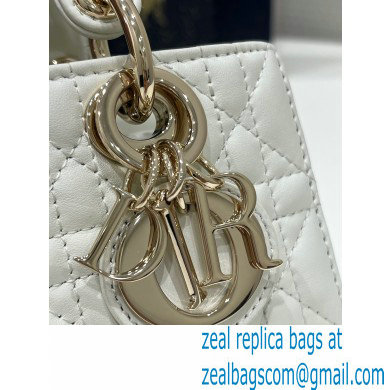 dior Micro Lady D-Joy Bag in white Cannage Lambskin 2023