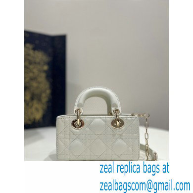 dior Micro Lady D-Joy Bag in white Cannage Lambskin 2023