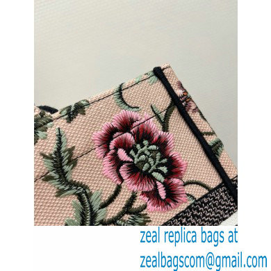 dior Natural Multicolor Raffia Embroidered with Dior Petites Fleurs medium book tote bag 2023