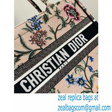 dior Natural Multicolor Raffia Embroidered with Dior Petites Fleurs medium book tote bag 2023 - Click Image to Close