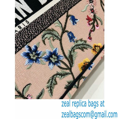dior Natural Multicolor Raffia Embroidered with Dior Petites Fleurs medium book tote bag 2023