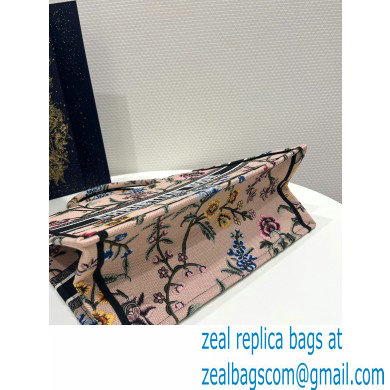 dior Natural Multicolor Raffia Embroidered with Dior Petites Fleurs medium book tote bag 2023