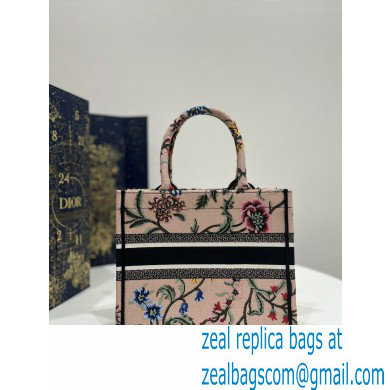 dior Natural Multicolor Raffia Embroidered with Dior Petites Fleurs small book tote bag 2023 - Click Image to Close