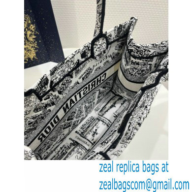 dior White and Black Plan de Paris Embroidery medium book tote bag 2023 - Click Image to Close