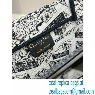 dior White and Black Plan de Paris Embroidery medium book tote bag 2023 - Click Image to Close