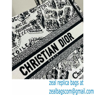 dior White and Black Plan de Paris Embroidery small book tote bag 2023