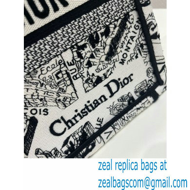 dior White and Black Plan de Paris Embroidery small book tote bag 2023