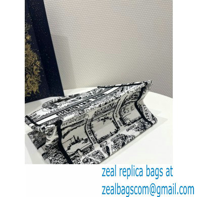 dior White and Black Plan de Paris Embroidery small book tote bag 2023