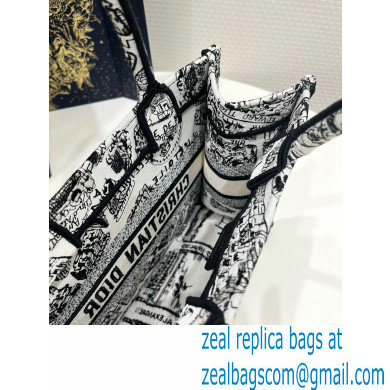 dior White and Black Plan de Paris Embroidery small book tote bag 2023
