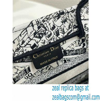 dior White and Black Plan de Paris Embroidery small book tote bag 2023