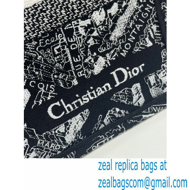 dior black and white Plan de Paris Embroidery medium book tote bag 2023 - Click Image to Close