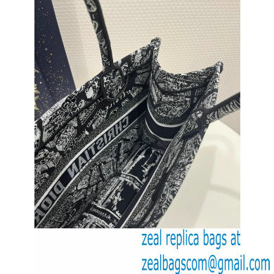 dior black and white Plan de Paris Embroidery medium book tote bag 2023 - Click Image to Close