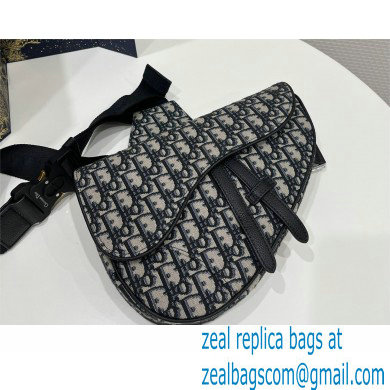dior men's Beige and Black Dior Oblique Jacquard Saddle Bag 2023