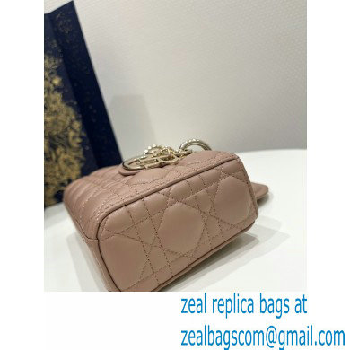 dior small Lady D-Joy Bag in Ethereal Pink Cannage Lambskin 2023