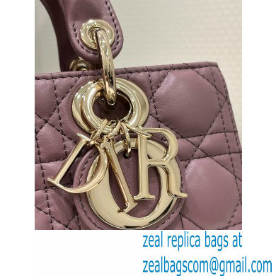 dior small Lady D-Joy Bag in Peony Pink Cannage Lambskin 2023 - Click Image to Close