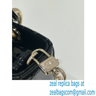 dior small Lady D-Joy Bag in black patent Cannage calfskin 2023