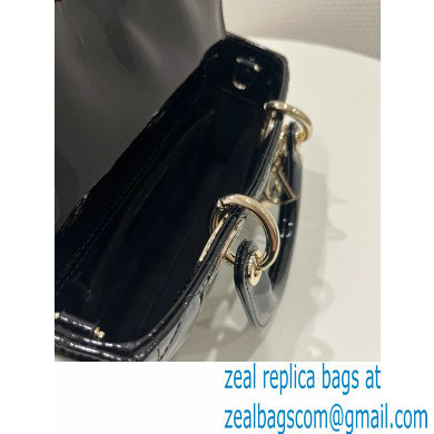 dior small Lady D-Joy Bag in black patent Cannage calfskin 2023