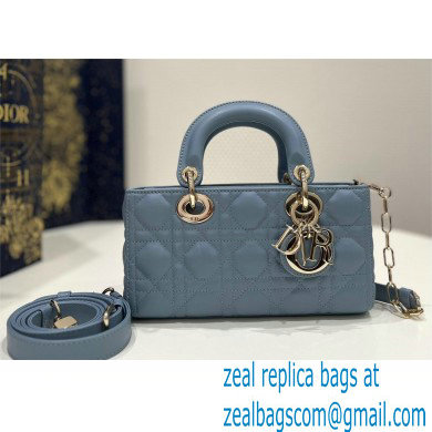 dior small Lady D-Joy Bag in cloud blue Cannage Lambskin 2023