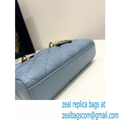 dior small Lady D-Joy Bag in cloud blue Cannage Lambskin 2023