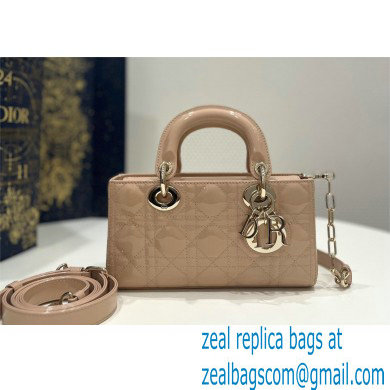 dior small Lady D-Joy Bag in sand Pink patent Cannage calfskin 2023