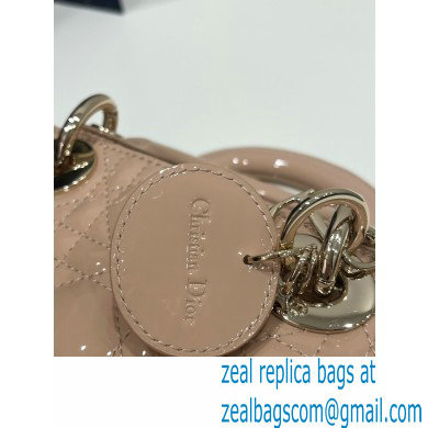dior small Lady D-Joy Bag in sand Pink patent Cannage calfskin 2023