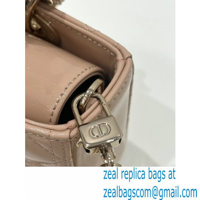 dior small Lady D-Joy Bag in sand Pink patent Cannage calfskin 2023