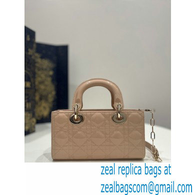 dior small Lady D-Joy Bag in sand Pink patent Cannage calfskin 2023