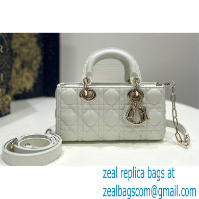 dior small Lady D-Joy Bag in white Cannage Lambskin 2023