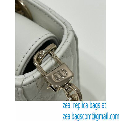 dior small Lady D-Joy Bag in white Cannage Lambskin 2023