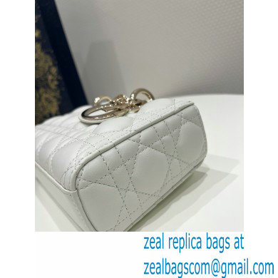 dior small Lady D-Joy Bag in white Cannage Lambskin 2023